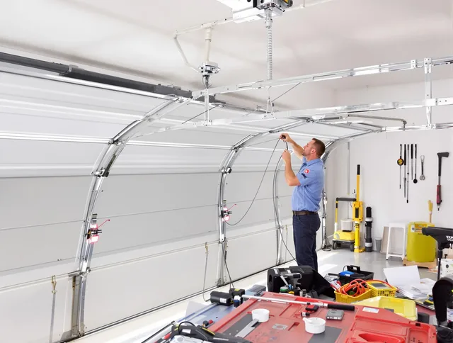 Garage door cable repair service by Maynard Garage Door Repair in Maynard