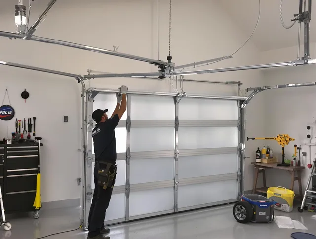 Maynard Garage Door Repair certified team performing precision garage door installation in Maynard