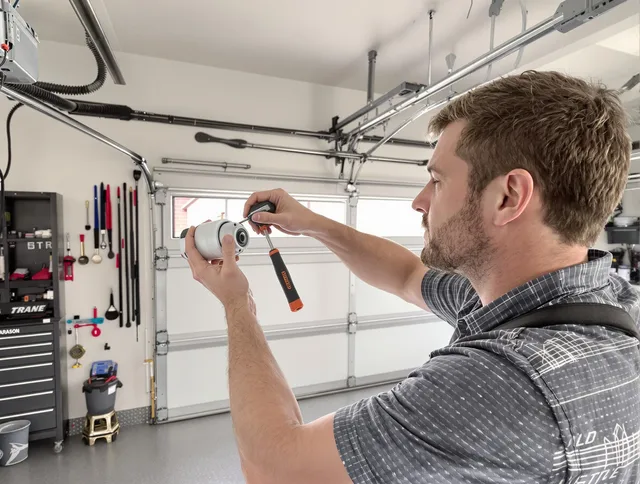 Garage door opener repair service by Maynard Garage Door Repair in Maynard